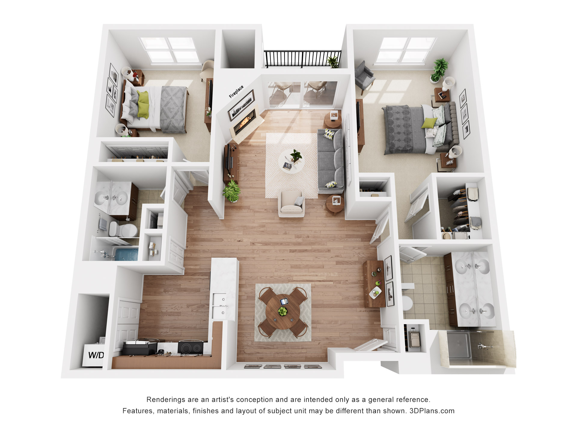 Capitol Lakes Doty Floor Plan Rendering