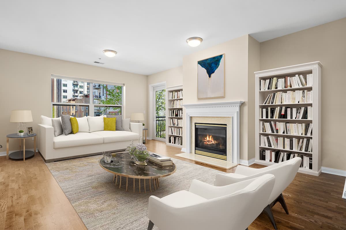 Photo of a living area in a Capitol Lakes residence.